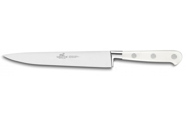 Couteau &agrave; trancher Sabatier Toque blanche 100% forg&eacute; 20cm