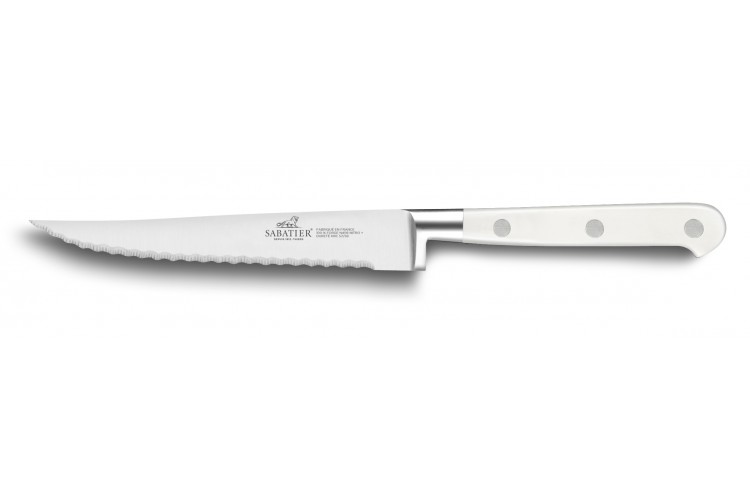 Couteau &agrave; steak Sabatier Toque blanche 100% forg&eacute; micro-dent&eacute; 13cm
