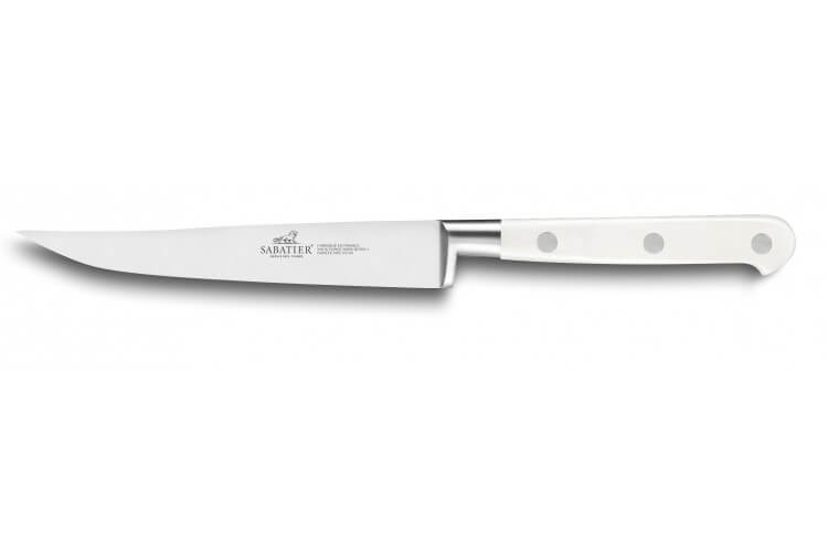 Couteau à steak Sabatier Toque blanche 100% forgé lame lisse 13cm