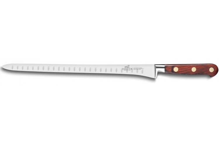 Couteau &agrave; saumon / jambon SABATIER Saveur lame alv&eacute;ol&eacute;e 100% forg&eacute;e 30cm 