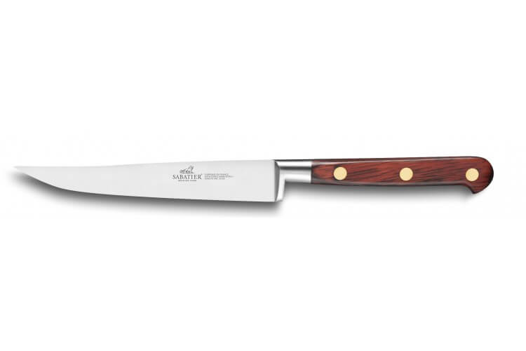 Couteau à steak lisse SABATIER Saveur 100% forgé 13cm rivets laiton