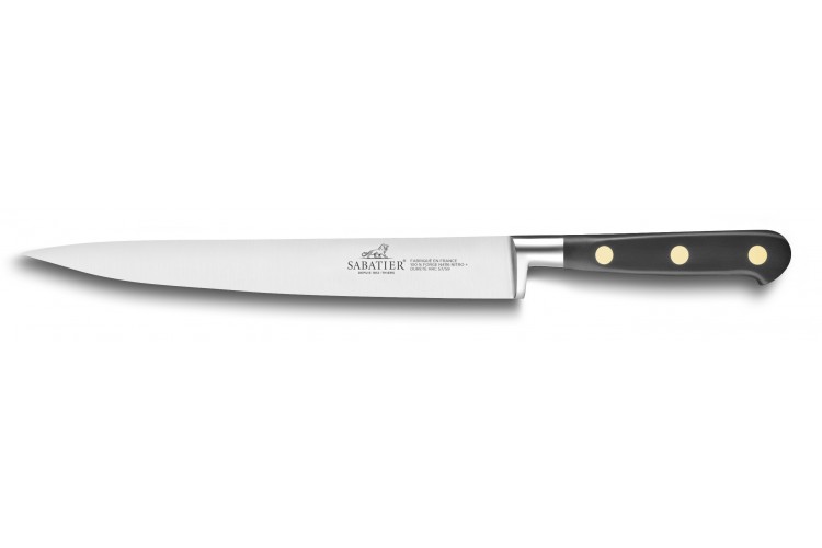 Couteau filet de sole SABATIER Id&eacute;al Inox forg&eacute; rivets laiton flexible 20cm