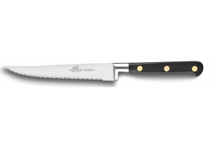 Couteau à steak SABATIER Idéal Inox 100% forgé rivets laiton denté 13cm