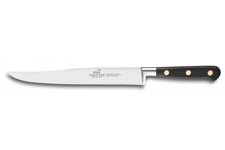 Couteau yatagan SABATIER Idéal Inox 100% forgé rivets laiton lame 20cm