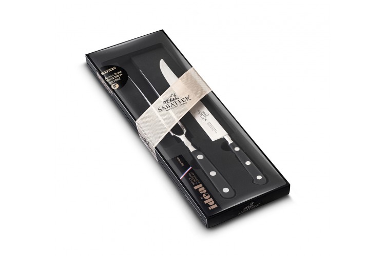 Coffret SABATIER Id&eacute;al Inox 100% forg&eacute; fran&ccedil;ais 1 couteau + 1 fourchette