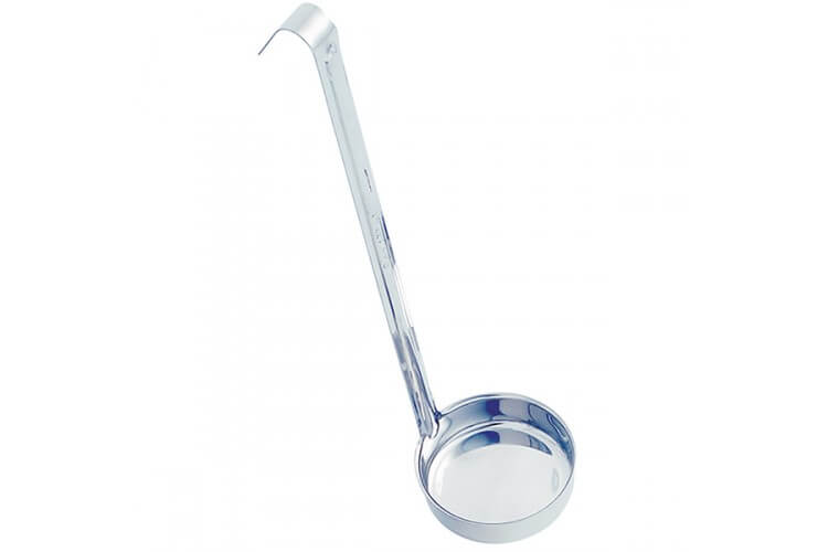 Louche à fond plat 23cl acier inox 18/10 monobloc professionnelle 36cm