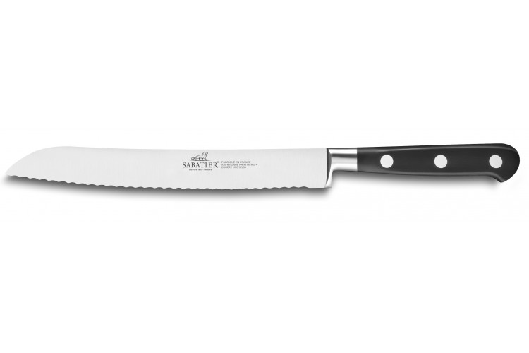 Couteau &agrave; pain SABATIER Id&eacute;al Inox 100% forg&eacute; lame dent&eacute;e 20cm
