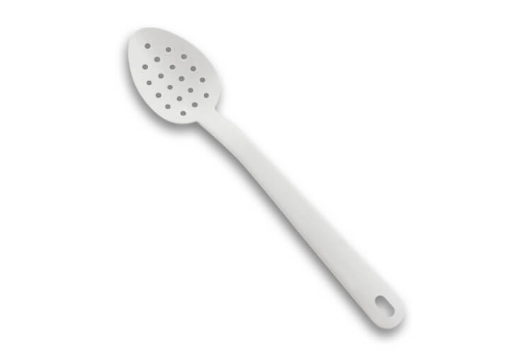 Cuillère de service Exoglass® MATFER professionnelle perforée blanche 34cm