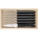Coffret 6 couteaux à steak C. DOZORME Capucin lames lisses 23cm manches noirs