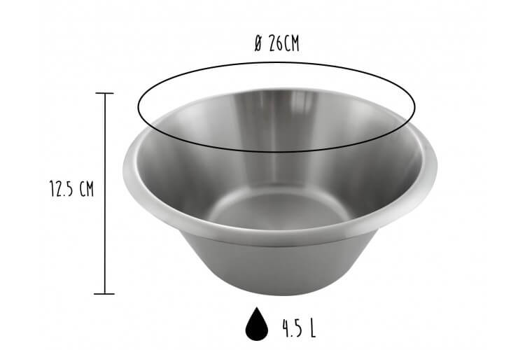 Bassine pâtissière professionnelle Matfer 100% acier inox - Diamètre 26cm