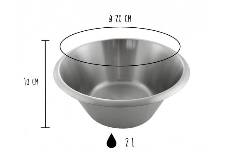 Bassine pâtissière professionnelle Matfer 100% acier inox - Diamètre 20cm