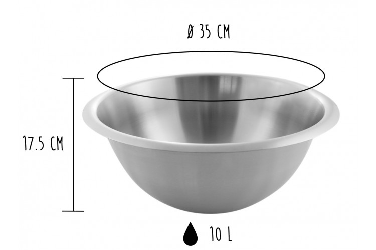 Cul de poule professionnel Matfer 100% acier inox - Diam&egrave;tre 35cm