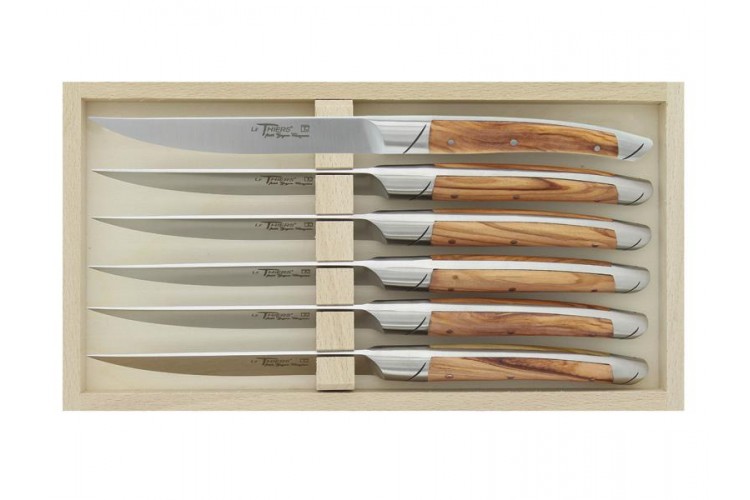 Coffret 6 couteaux de table Avantage Le Thiers Goyon-Chazeau manches olivier