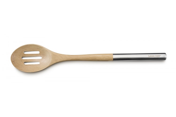 Cuill&egrave;re ajour&eacute;e Sabatier en h&ecirc;tre 34cm embout inox