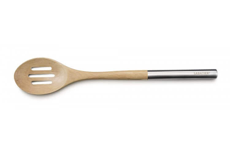 Cuillère ajourée Sabatier en hêtre 34cm embout inox