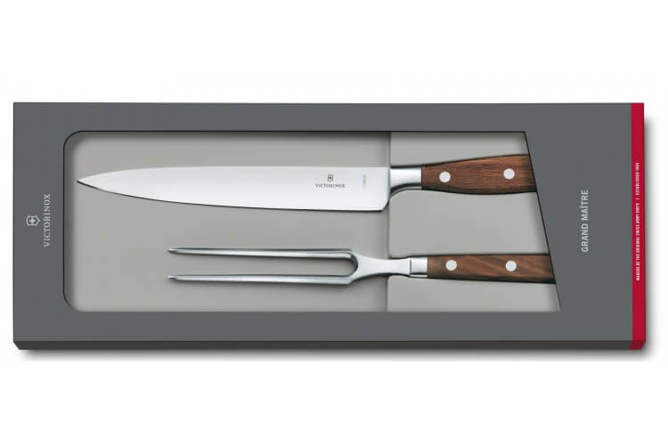 Coffret à découper Victorinox Grand Maître Rosewood couteau à découper + fourchette de chef