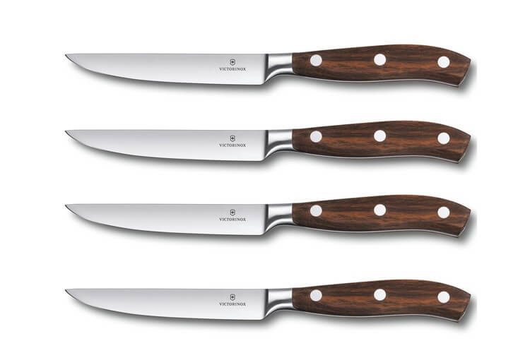 Coffret 4 couteaux à steak Victorinox Grand Maître Wood forgés 12cm manche en érable