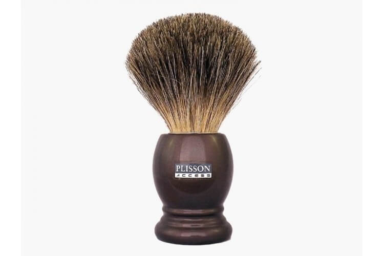 Blaireau de rasage Plisson taille 12 monture marron nacré