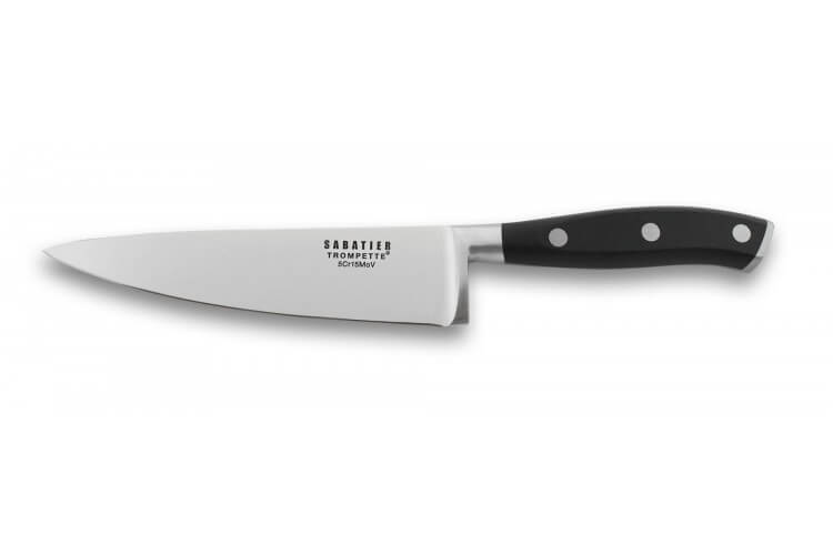 Couteau de chef Sabatier Trompette Vulcano 16cm 3 rivets