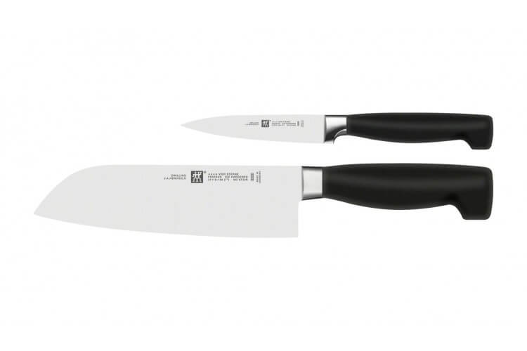 Coffret 2 pièces forgées Zwilling Four Star haut de gamme - Office et Santoku