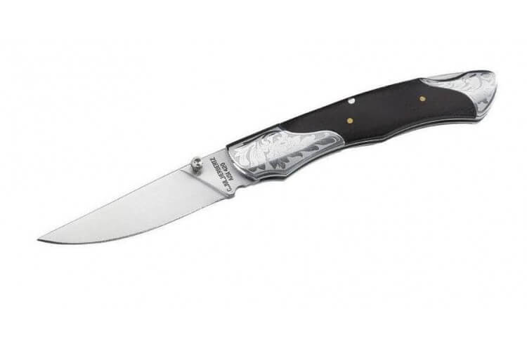 Couteau pliant Herbertz 209512 manche bois mitres gravées 12cm