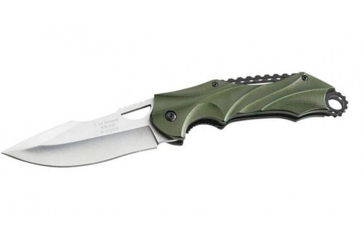Couteau pliant Herbertz 212613 manche aluminium vert 13cm
