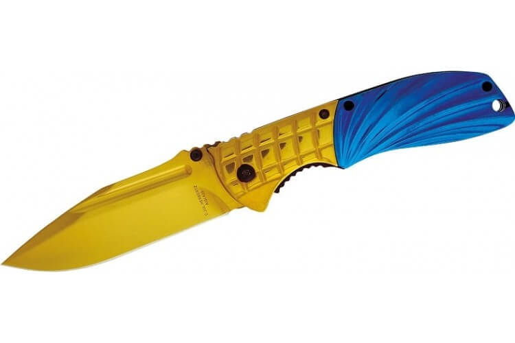 Couteau pliant Herbertz 560612 bicolore revêtement titane manche 12cm
