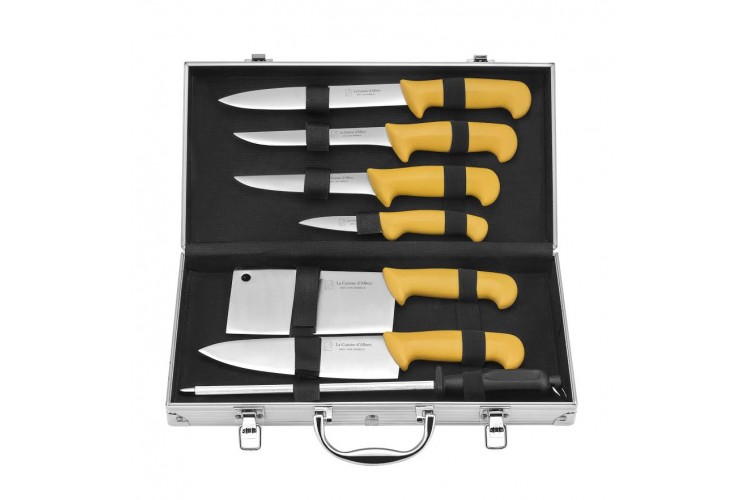 Mallette Albert de Thiers ECO 6 couteaux de cuisine + 1 fusil &agrave; aiguiser