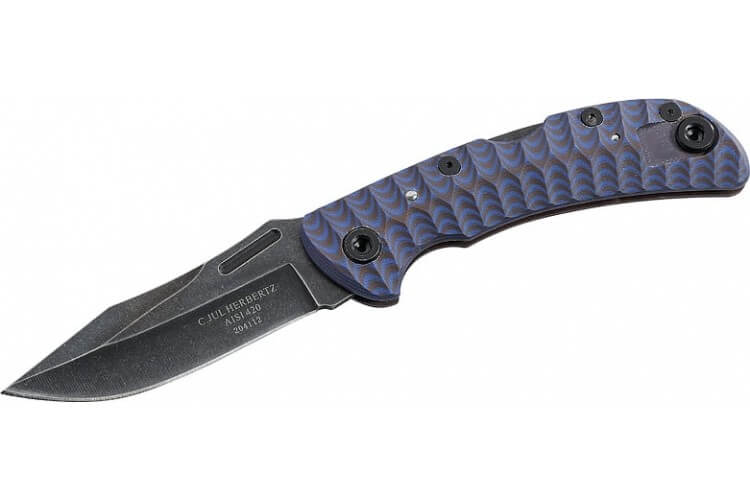 Couteau pliant Herbertz 204112 manche bleu moucheté 12cm