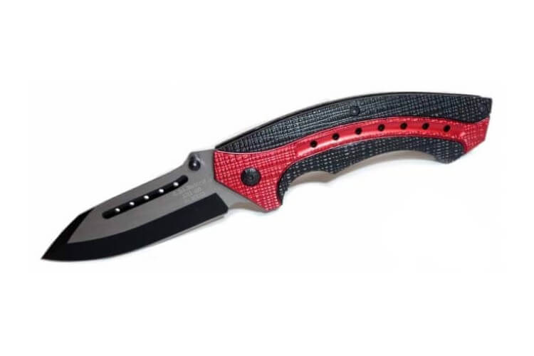 Couteau pliant Herbertz 202312 manche alu noir et rouge 12cm