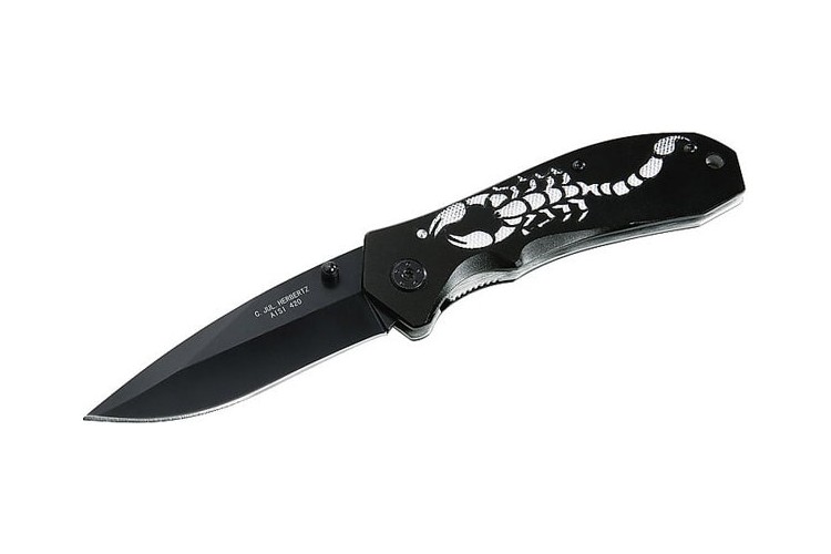 Couteau pliant Herbertz 217911 manche d&eacute;cor scorpion 11cm