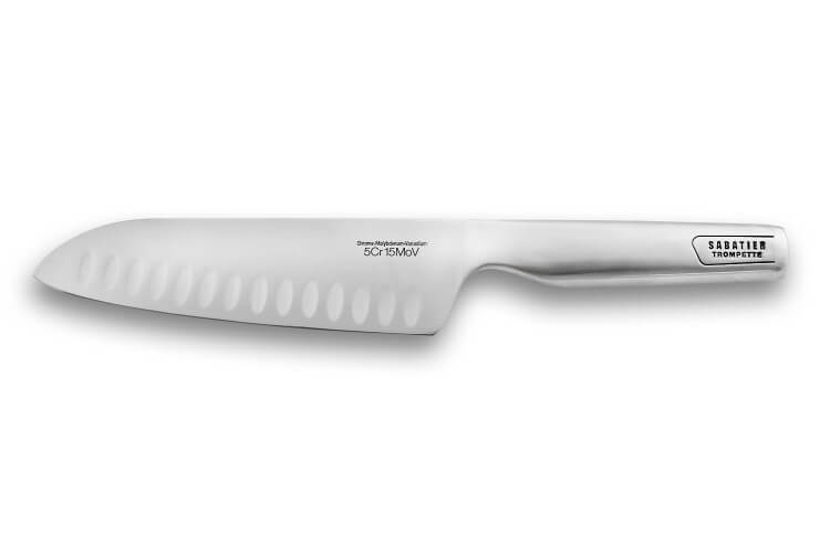Couteau santoku alvéolé Sabatier Trompette design Tout Inox 17cm