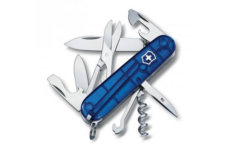 Couteau suisse Victorinox 10 pieces CLIMBER Bleu translucide