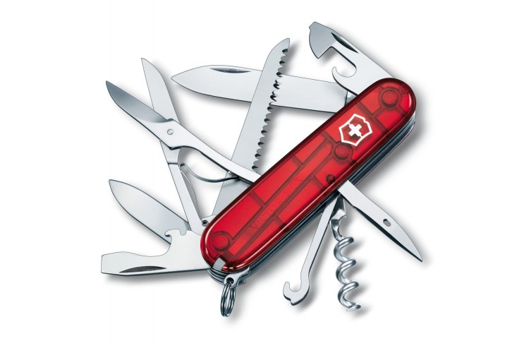 Couteau suisse Victorinox 11 pi&egrave;ces HUNTSMAN rouge translucide