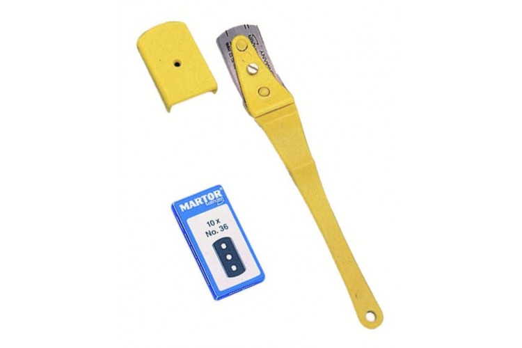 Lame de boulanger inox "Super grignette" avec cache et paquet de 10 lames