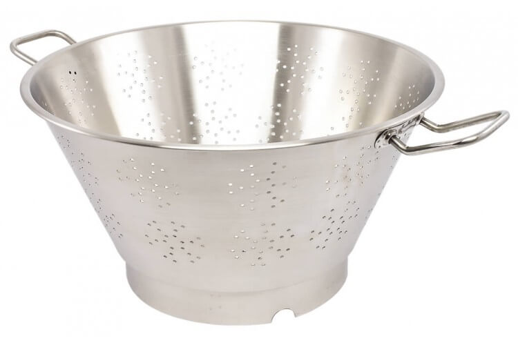 Passoire conique professionnelle Matfer acier inox fond rond + anses 45cm