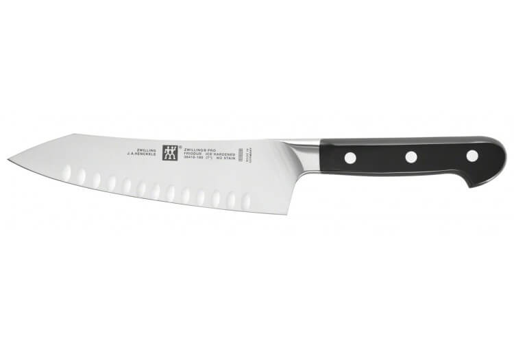 Couteau rocking santoku Zwilling Pro forgé alvéolé 18cm