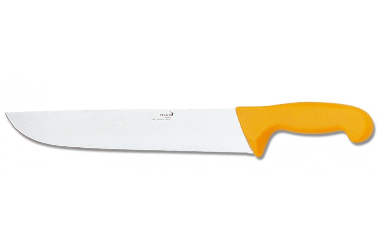 Couteau de boucher professionnel D&eacute;glon Profil lame 30cm - manche jaune