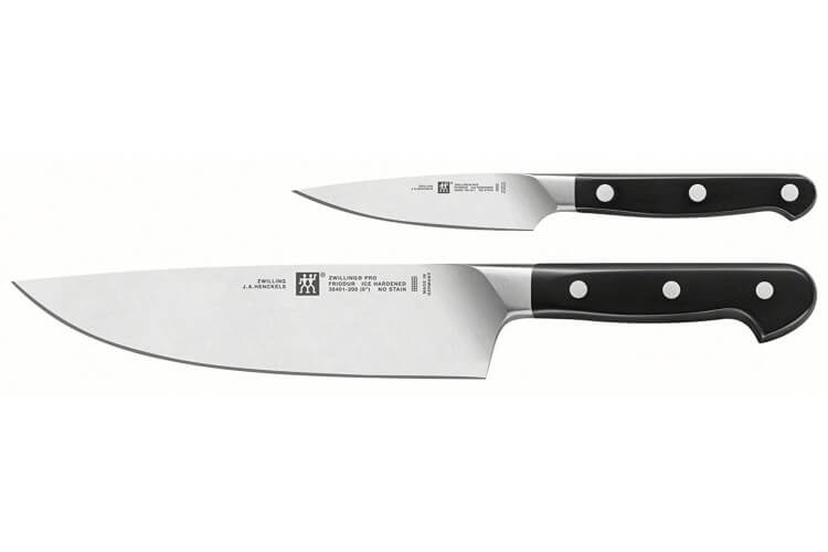 Coffret 2 couteaux de cuisine Zwilling Pro forgés - 1 office + 1 chef
