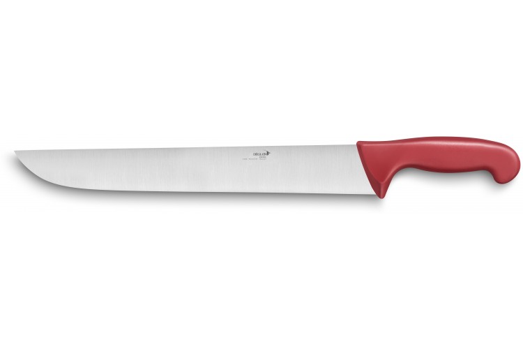 Couteau de boucher professionnel D&eacute;glon Profil lame 35cm - manche rouge