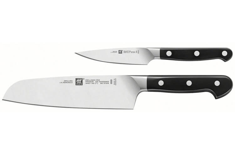 Coffret 2 couteaux de cuisine Zwilling Pro forgés - 1 office + 1 santoku