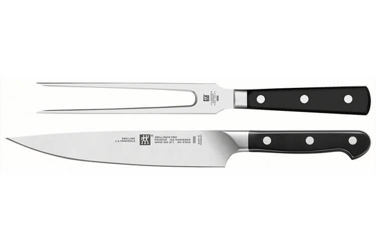Coffret à découper Zwilling Pro forgé - 1 fourchette à viande + 1 couteau à trancher