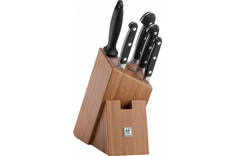 Bloc de 4 couteaux de cuisine Zwilling Pro forg&eacute;s + 1 fusil &agrave; aiguiser