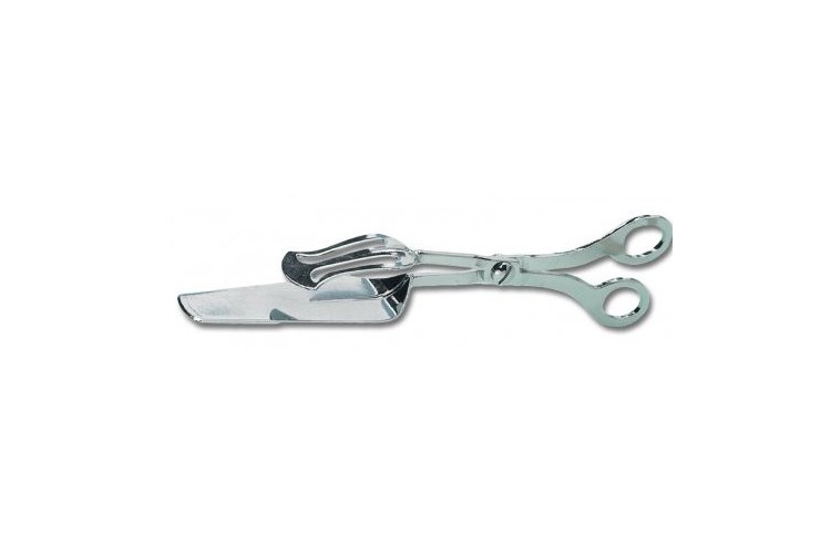 Pince &agrave; g&acirc;teaux 2 en 1 avec pelle int&eacute;gr&eacute;e 26cm acier chrom&eacute;