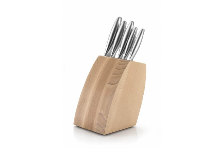 Bloc en hêtre de 5 couteaux de cuisine Sabatier Fuso Nitro+