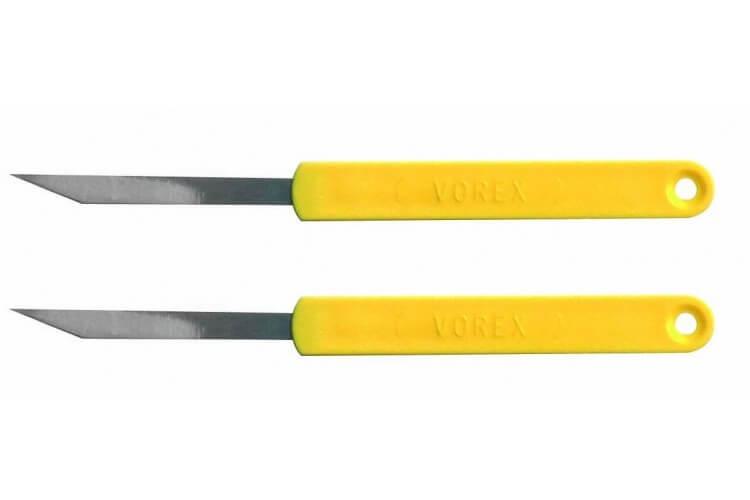 Lame de boulanger inox droite manche jaune - 2 pièces