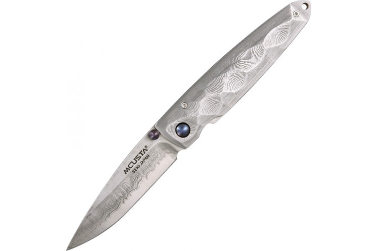 Couteau pliant MCUSTA Tsuchi MC-34D acier damas 66 couches 10cm + &eacute;tui
