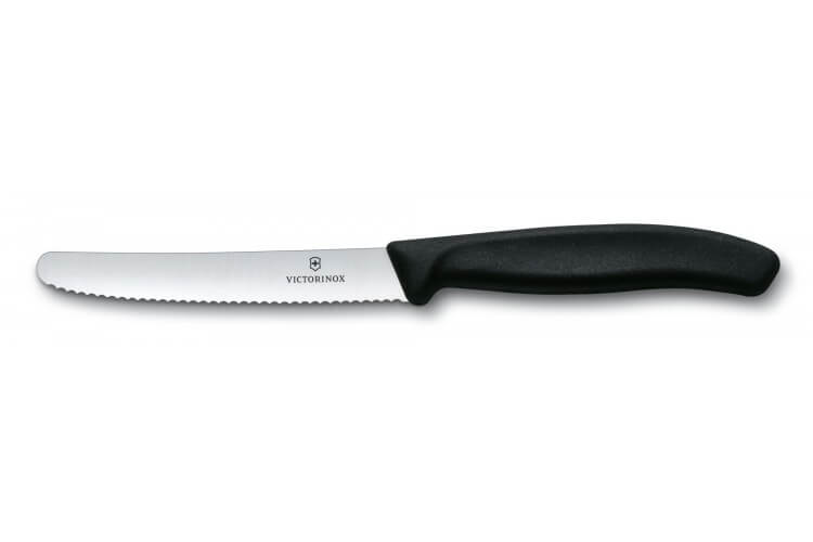 Couteau de table Victorinox Swissclassic noir lame à dents 11cm