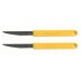 Lame de boulanger inox crantée manche jaune - 2 pièces