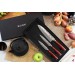 Coffret 3 couteaux Wusaki Pakka X50 pakkawood Santoku + Universel + Office